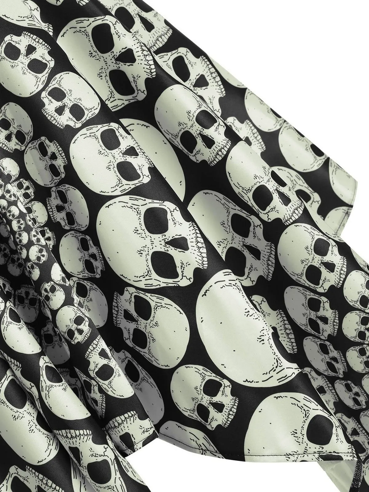 1950s Halloween Skull Lace-up Strap Dress