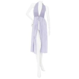 1977 Lilac Cotton-Blend Crocheted Halter Dress