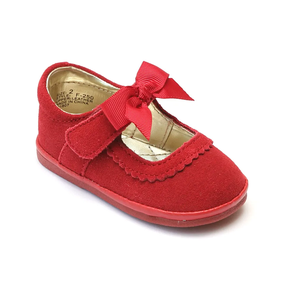 Angel Baby Girls Grosgrain Bow Mary Jane