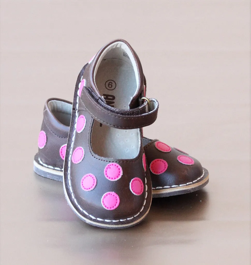 Angel Baby Girls Leather Polka Dot Mary Jane