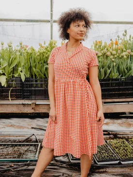 Annie Wrap Dress - Cherry Gingham