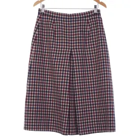 Aquascutum Vintage Red and Blue Check Wool Skirt UK Size 12