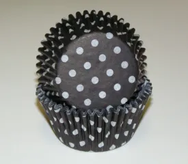 Bake Cup 2in White Polka Dots on Black Apx500