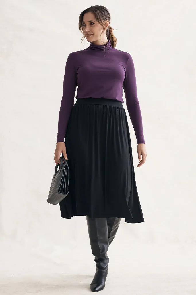 Bamboo Midi Skirt - Black