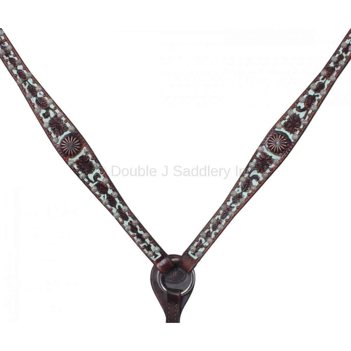 BC353 - Brown Vintage Hand-Tooled Breast Collar