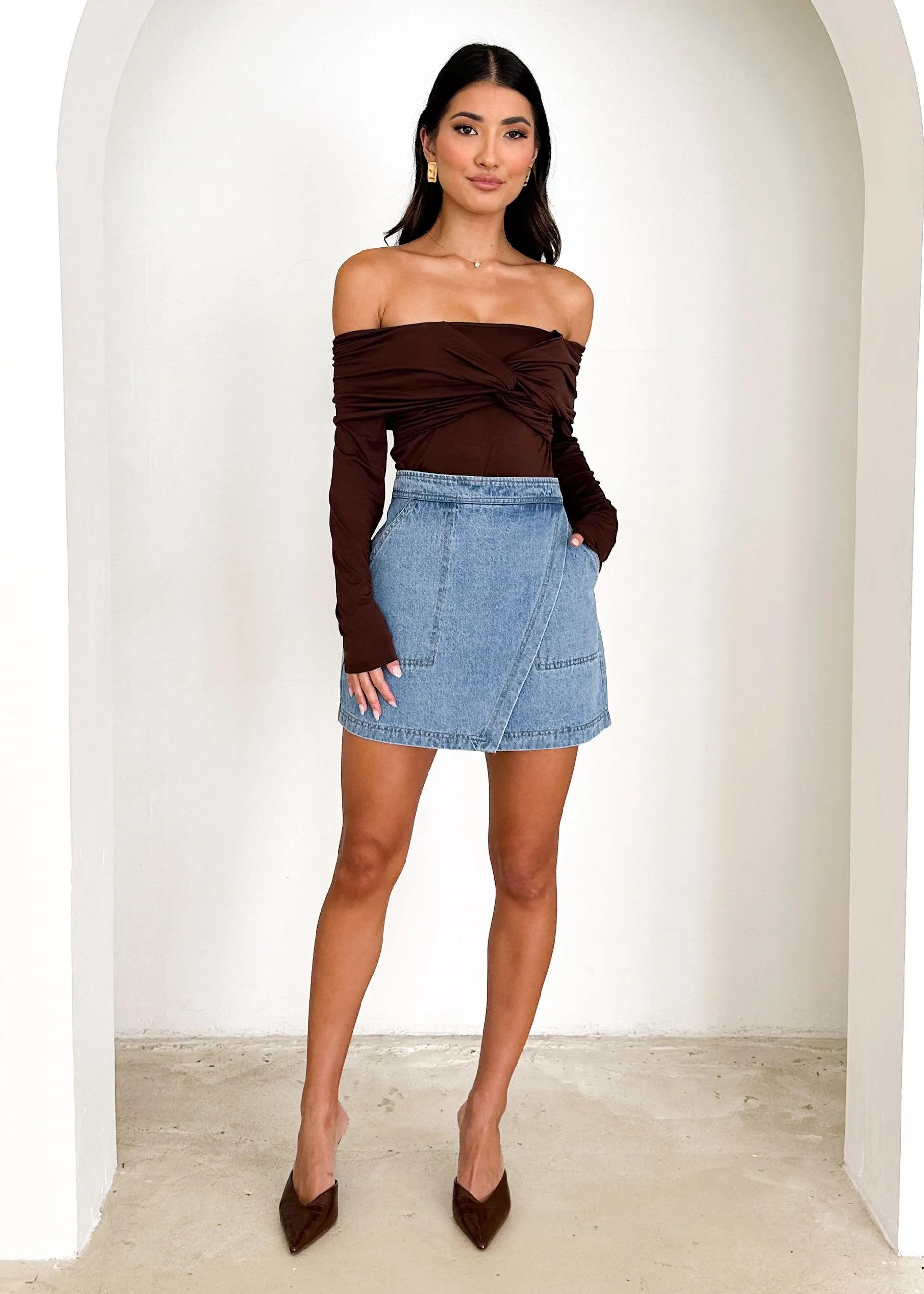 Beth Denim Skirt - Mid Blue