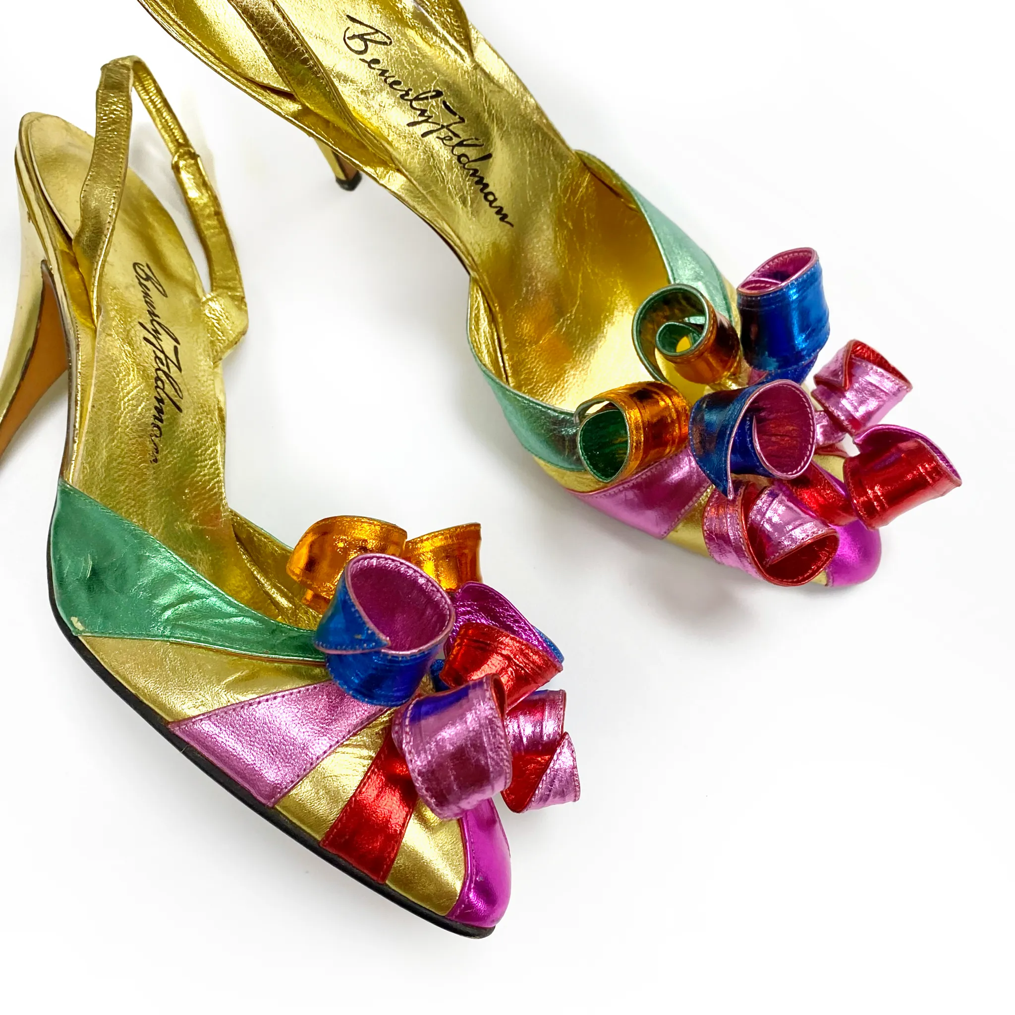 Beverly Feldman Metallic Party Pumps