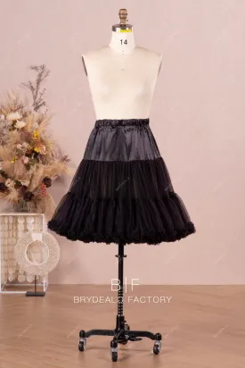 Black Elastic Waistband Petticoat For Short Dresses