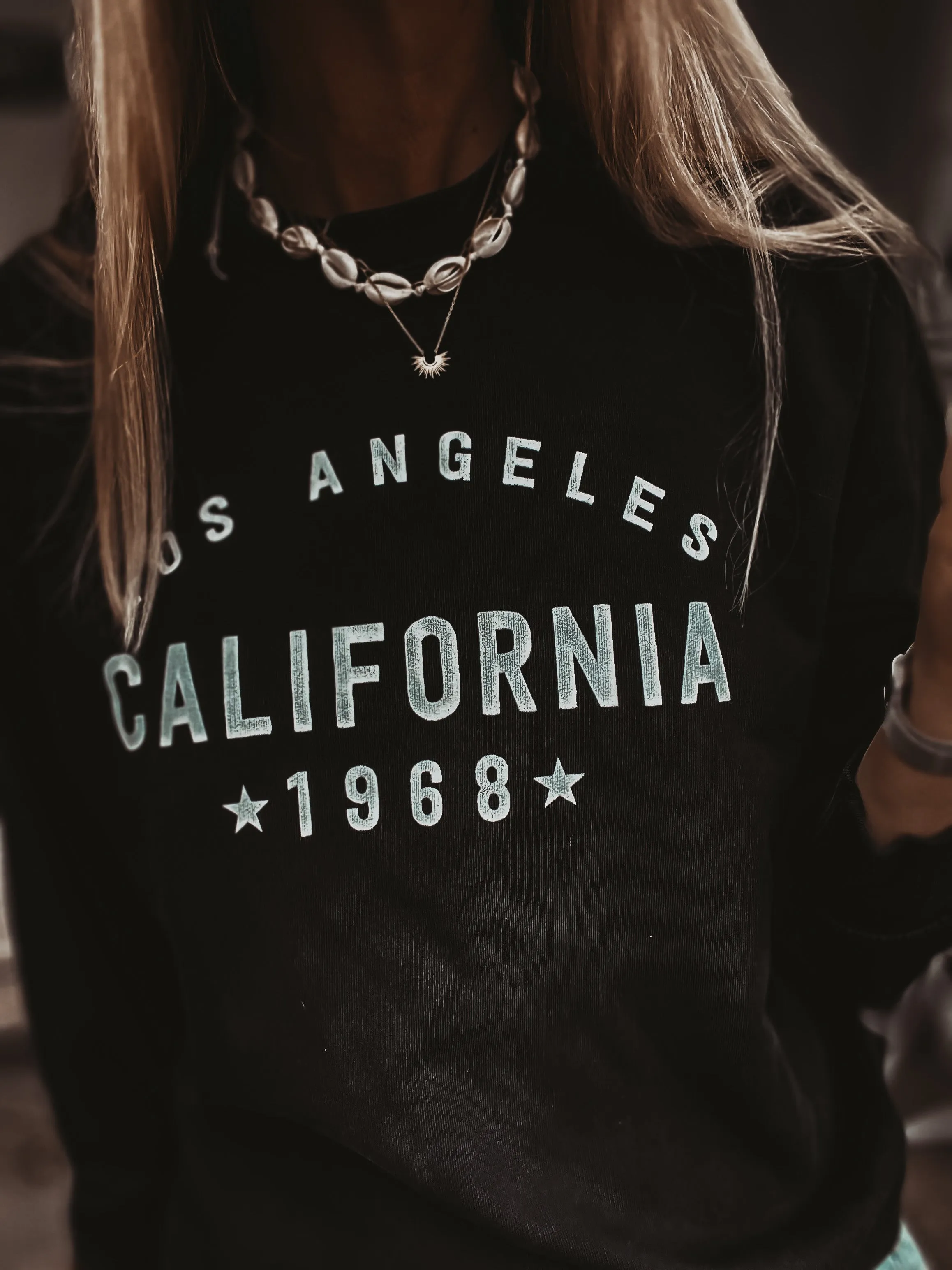 California Los Angeles Vintage BLACK/SILVER sweatshirt *NEW*