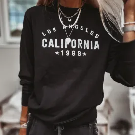 California Los Angeles Vintage BLACK/SILVER sweatshirt *NEW*