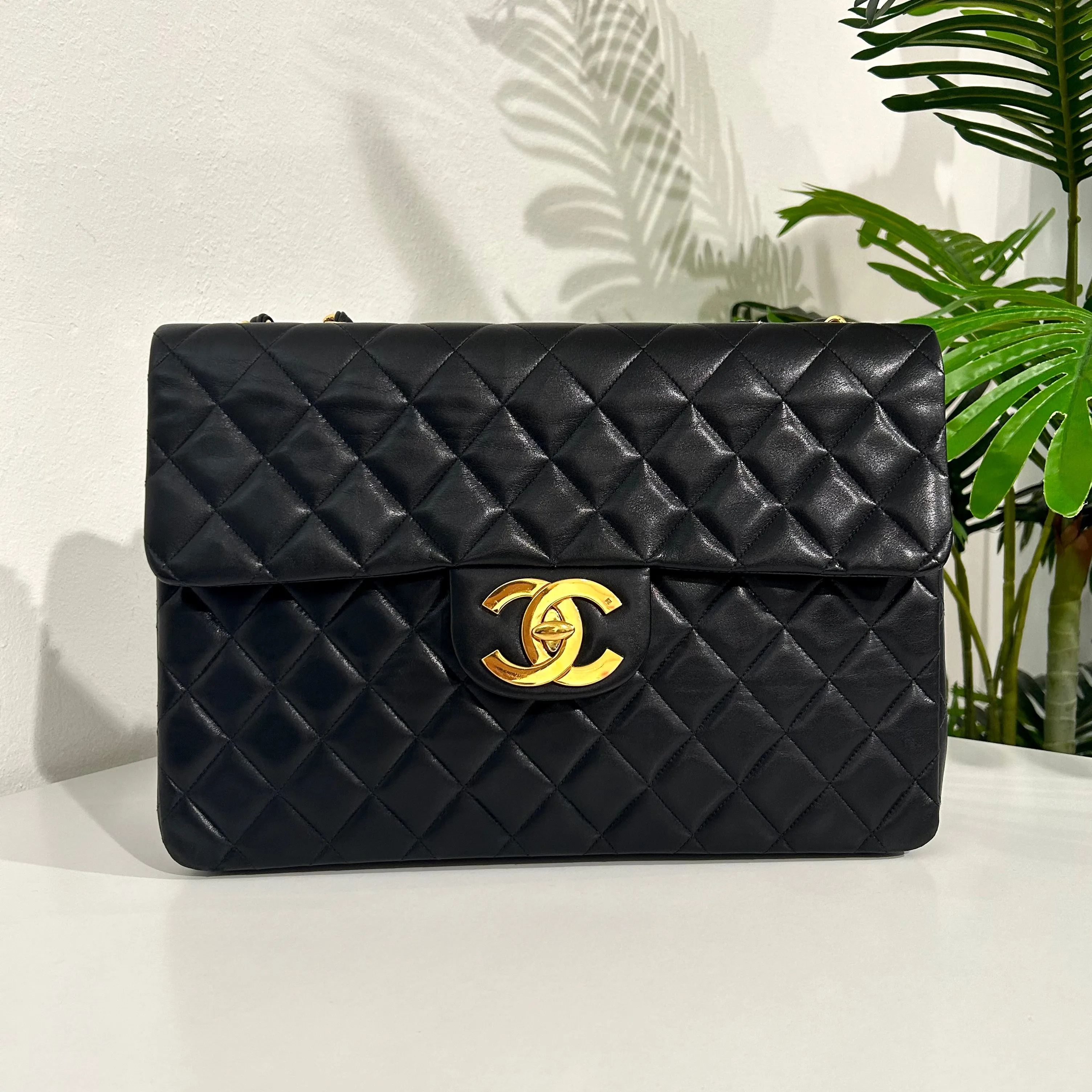 Chanel Vintage Black Maxi Jumbo Flap Bag