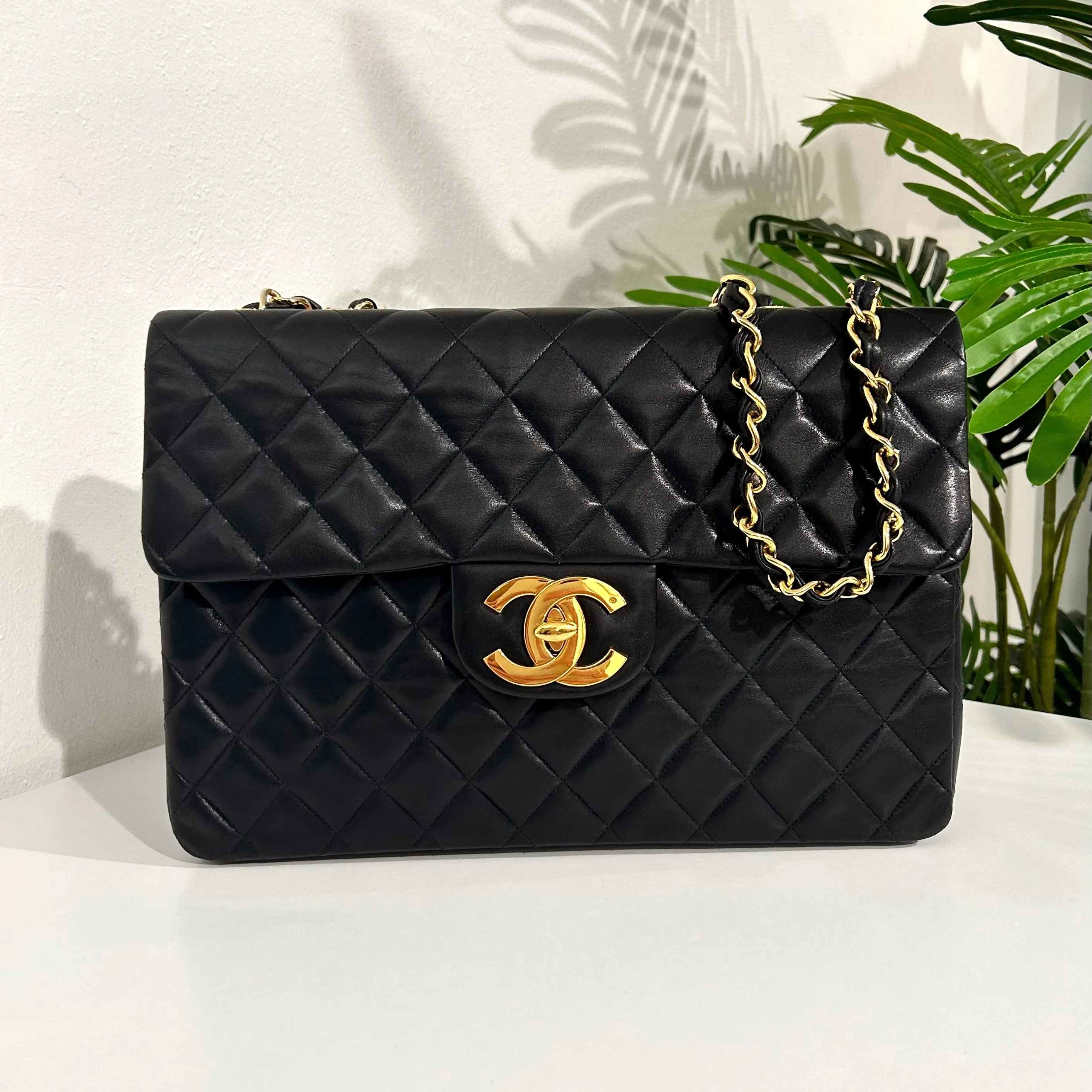 Chanel Vintage Black Maxi Jumbo Flap Bag