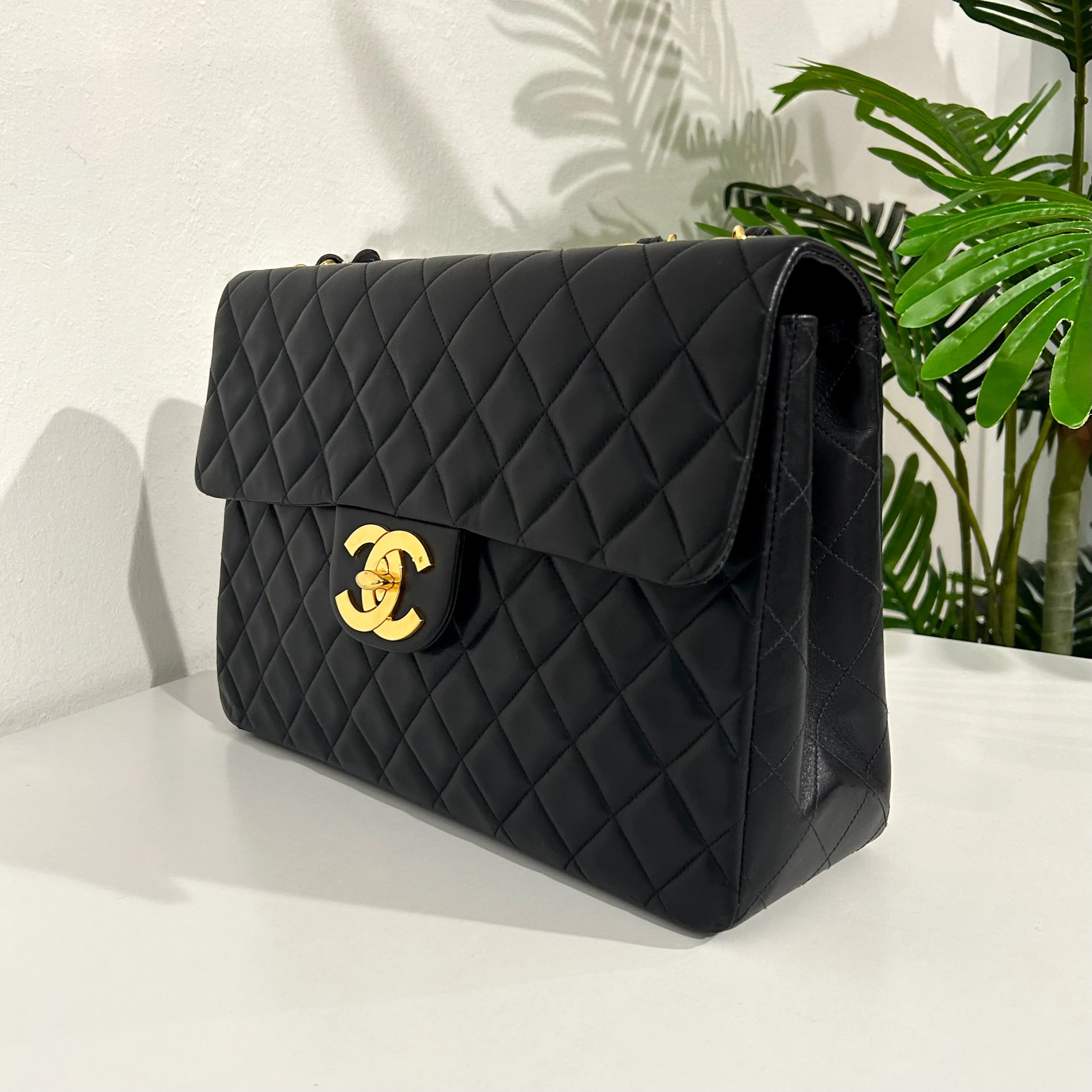 Chanel Vintage Black Maxi Jumbo Flap Bag