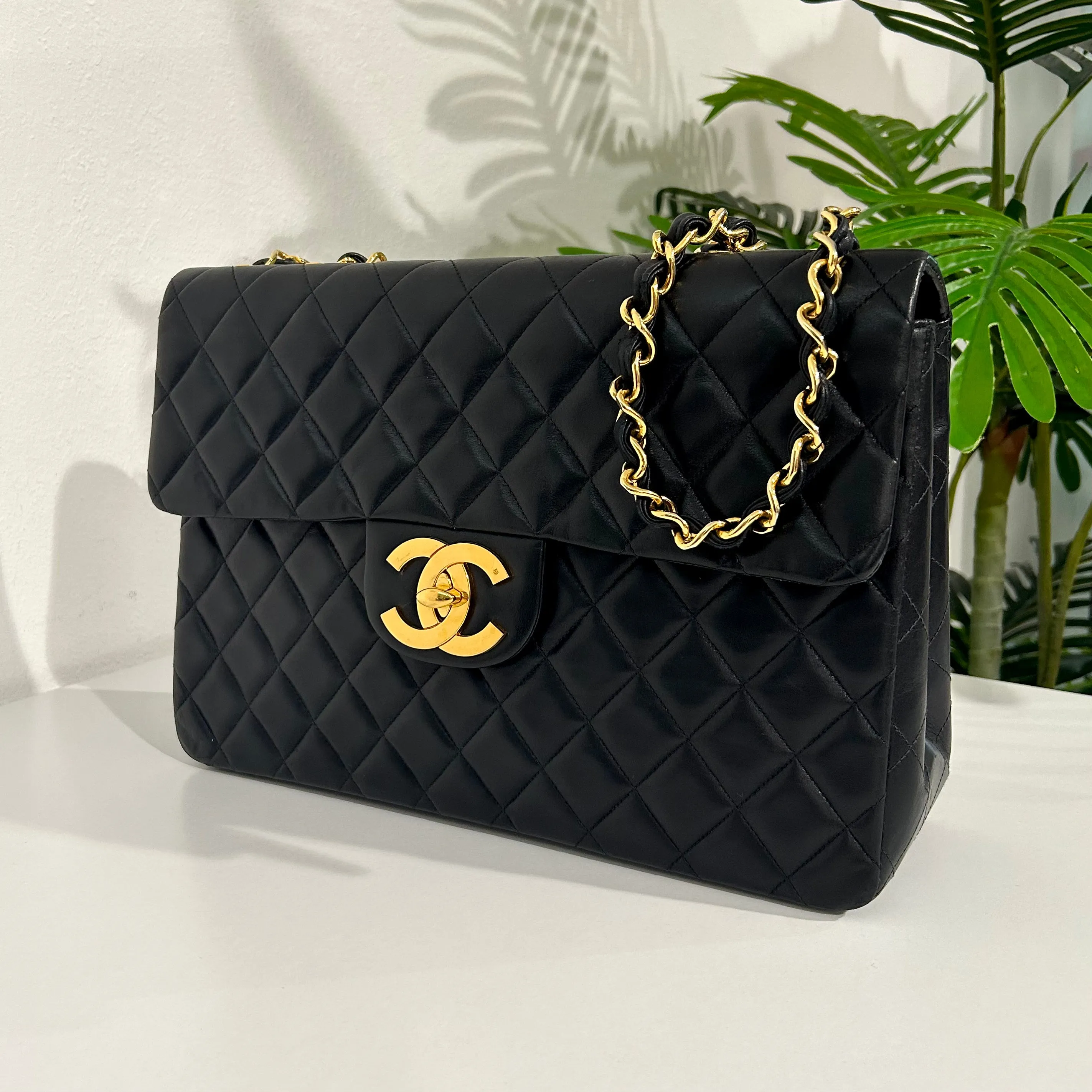 Chanel Vintage Black Maxi Jumbo Flap Bag