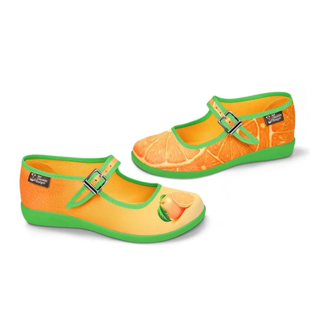 Chocolaticas® Orange Women's Mary Jane Flat