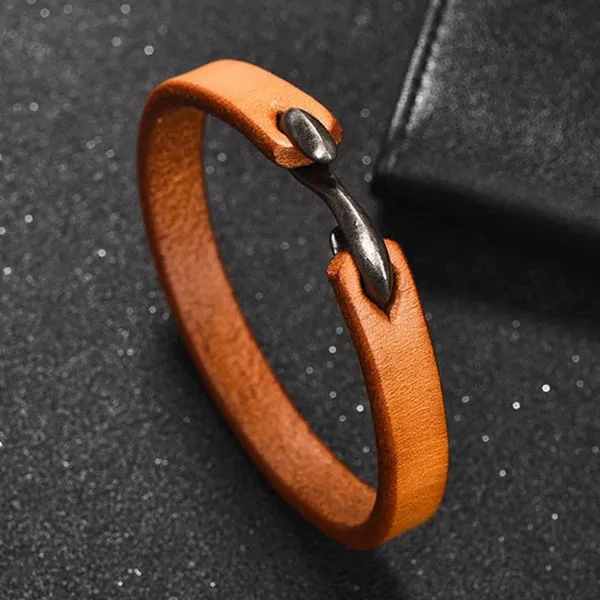 Classy Men Brown Vintage Leather Bracelet