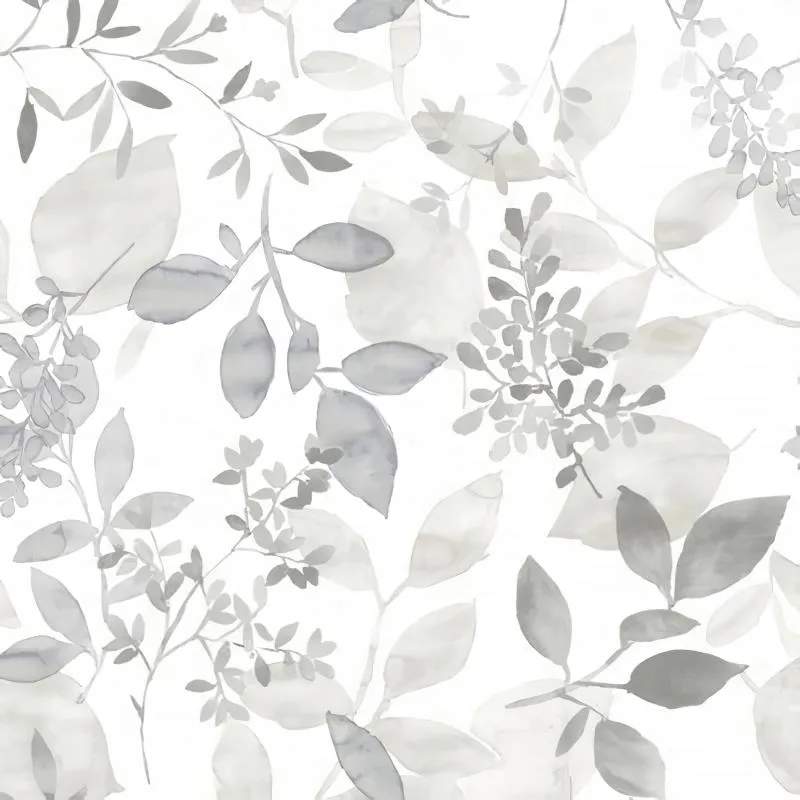 Custom Mural Wallpaper Vintage Leaves and Flowers (㎡)