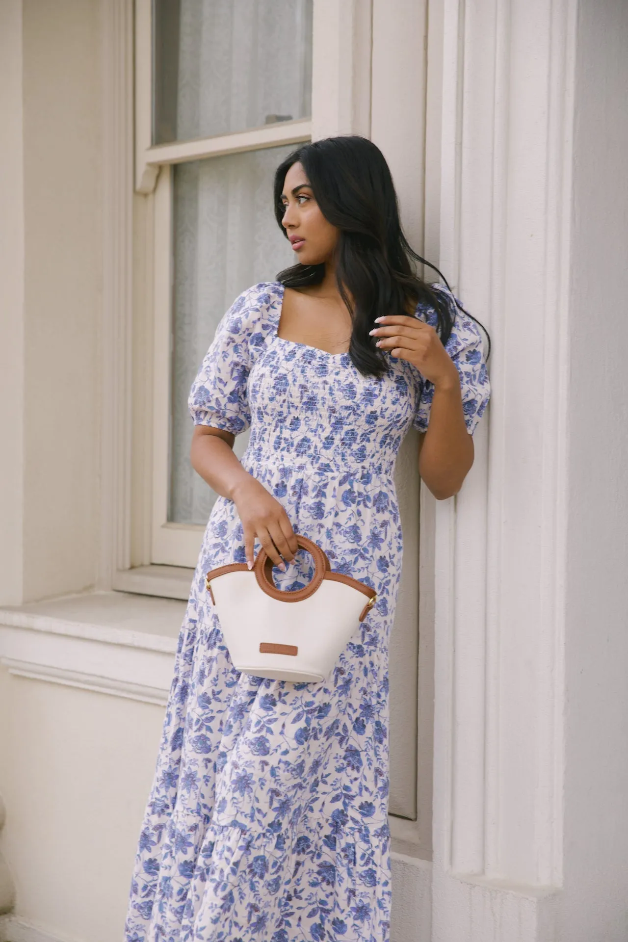 Daria Blue and White Floral Dress