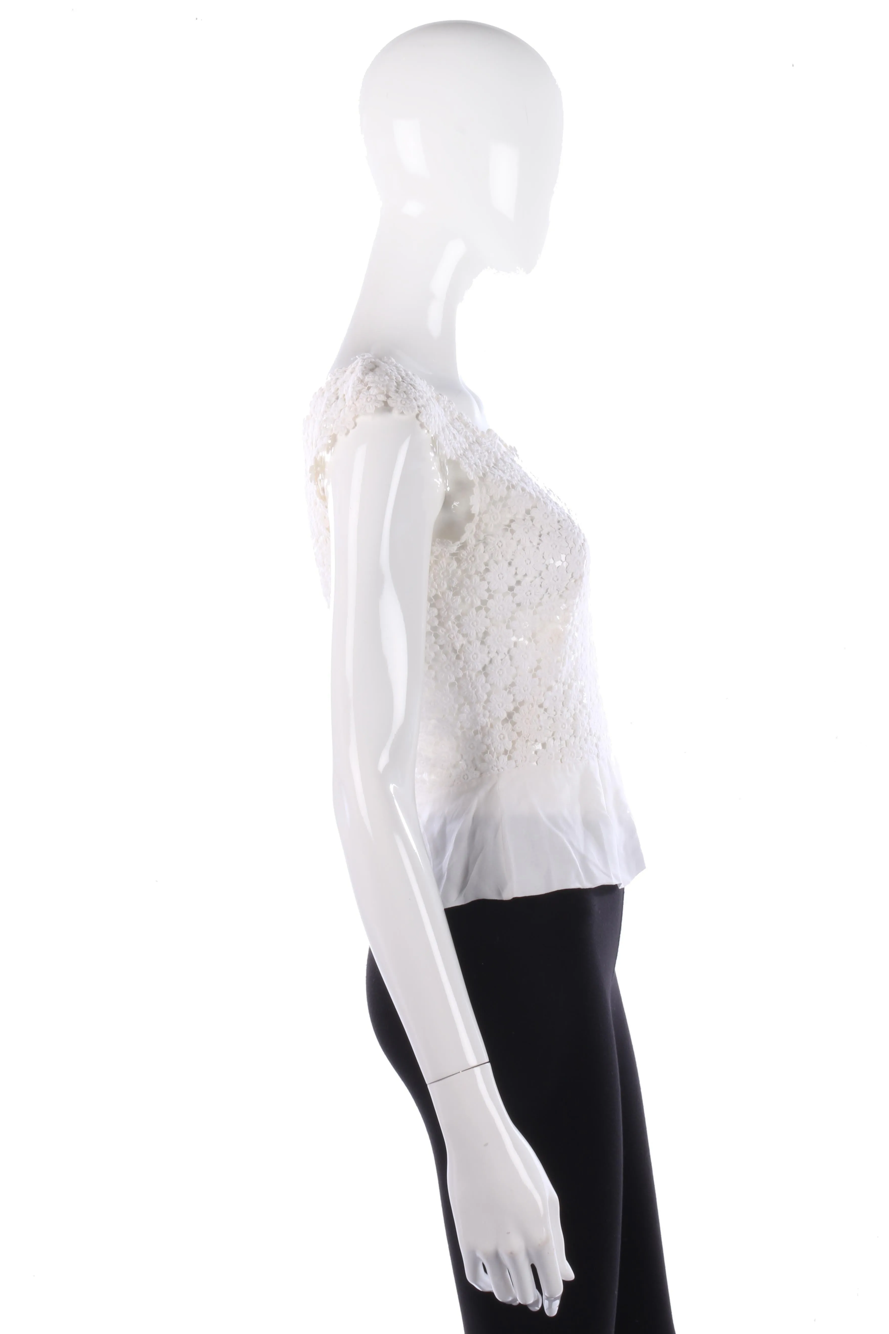 Fabulous 1950's vintage flower lace and crepe top size S