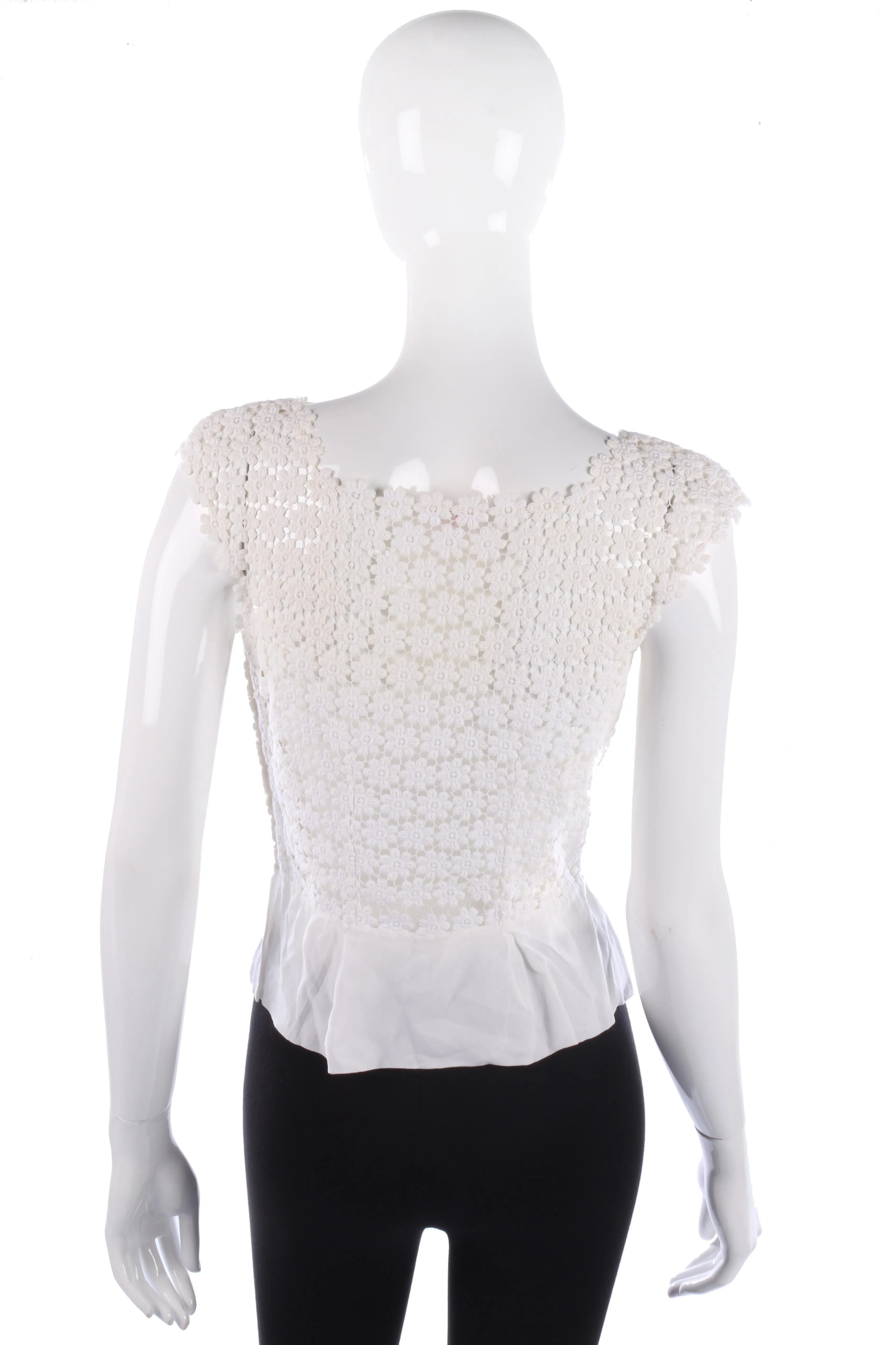 Fabulous 1950's vintage flower lace and crepe top size S