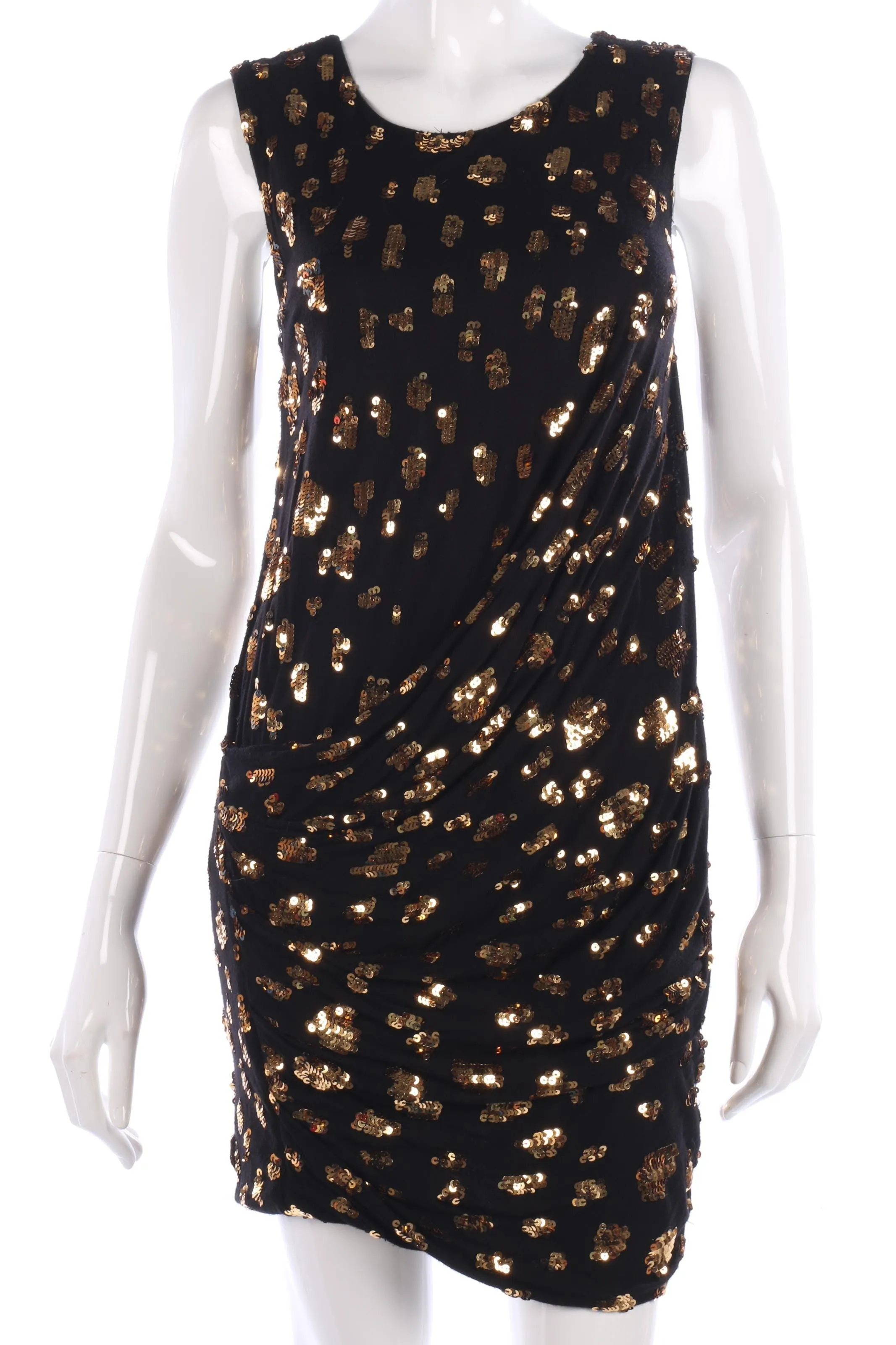 French Connection black and gold sequin dress size 8