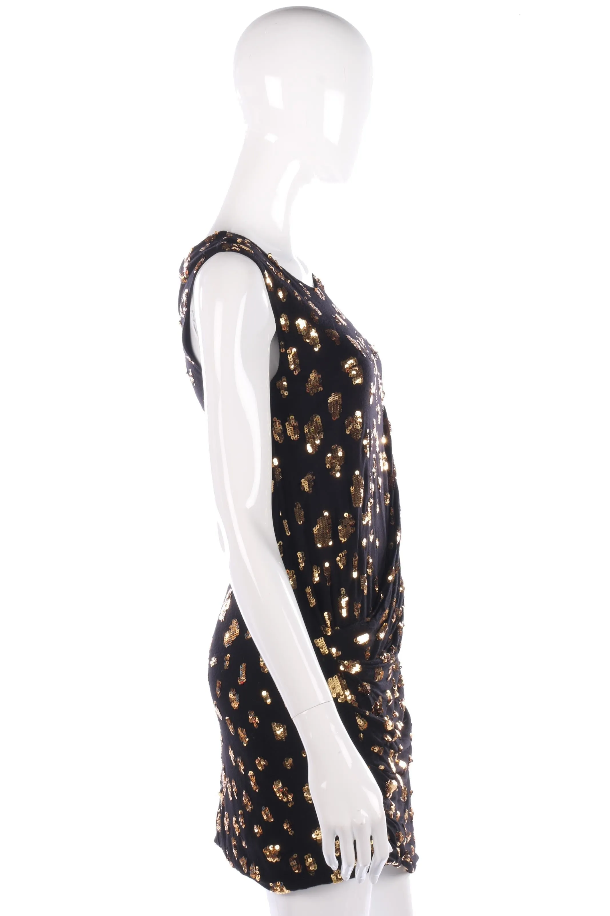 French Connection black and gold sequin dress size 8