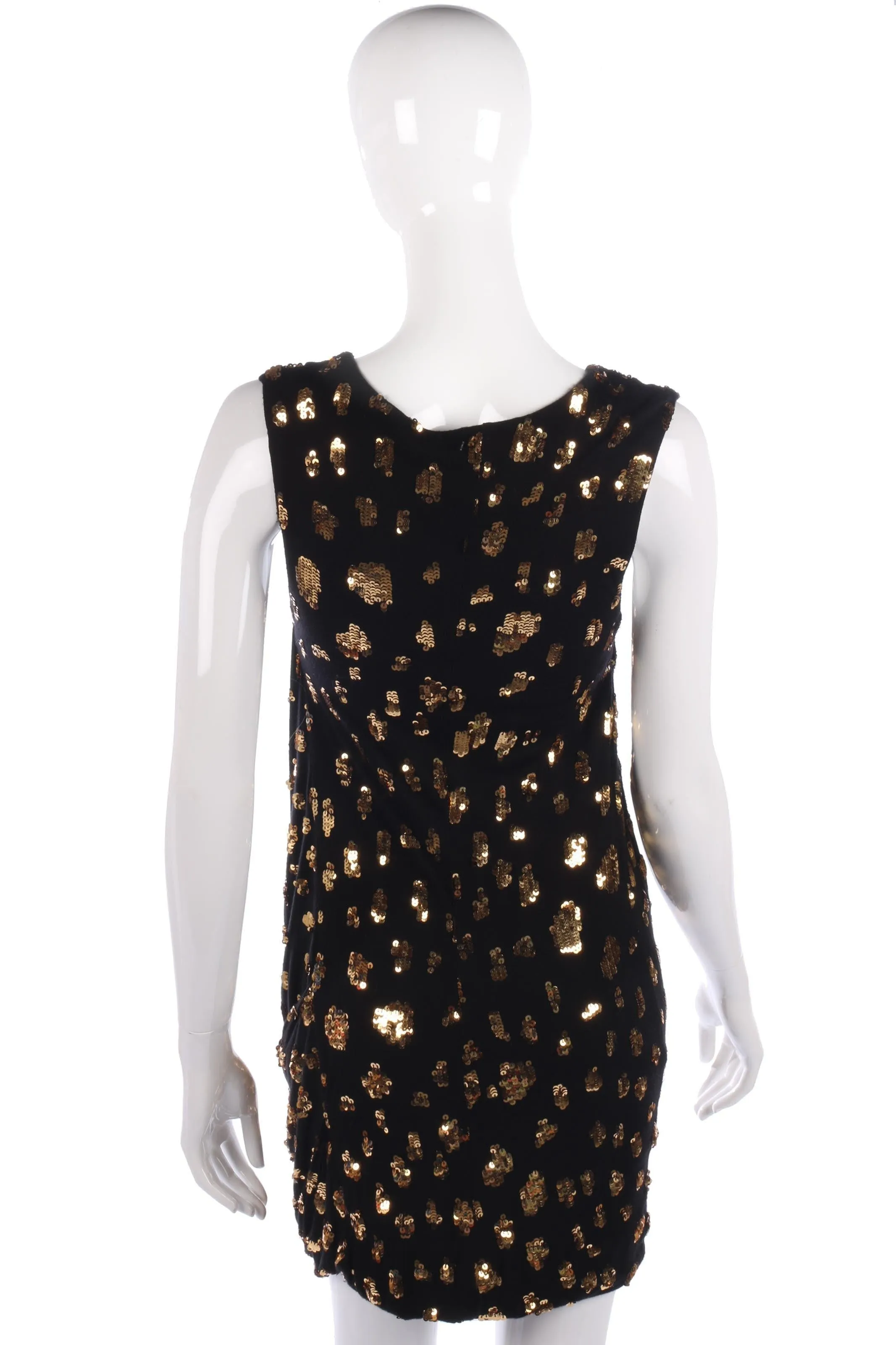 French Connection black and gold sequin dress size 8