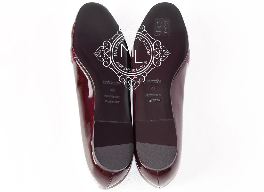 Hermes Women's Burgundy Nice Ballerina 38 Flat Shoes