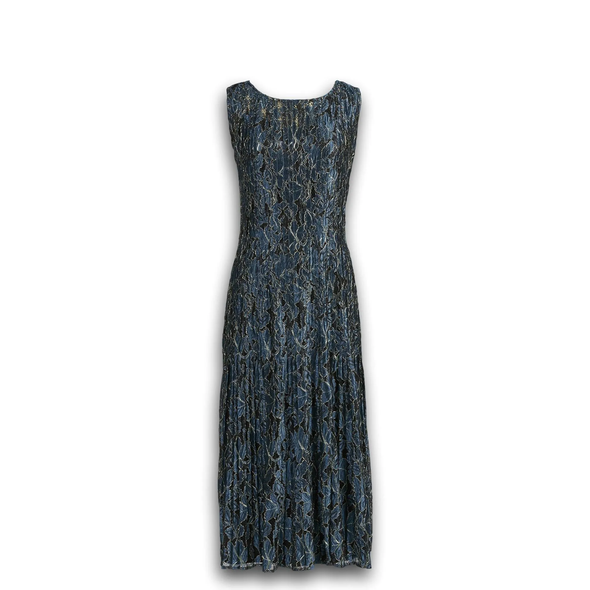 J. Peterman Women's Vintage Lace Pleated Dress - Blue