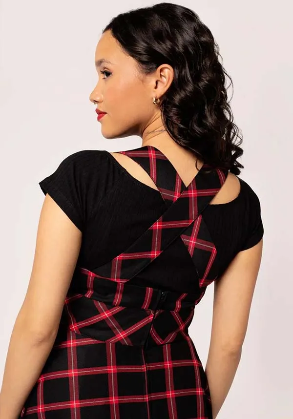 Janine [Black/Red] | PINAFORE DRESS