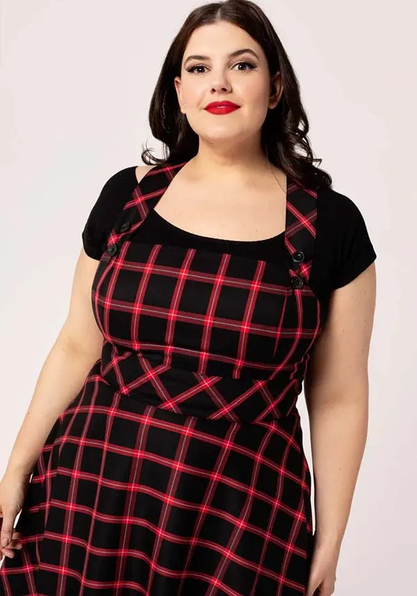 Janine [Black/Red] | PINAFORE DRESS