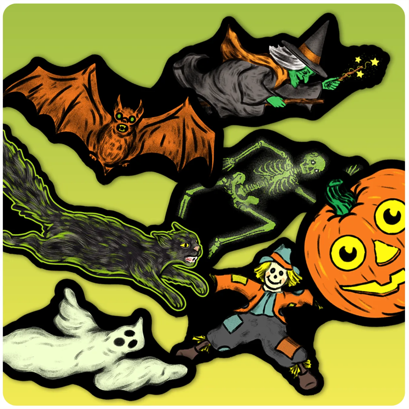 Jointed Halloween Friends Cutout Banner