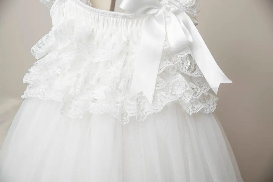 Kryssi Kouture Exclusive Girls White Spencer Tulle Twirl Dress