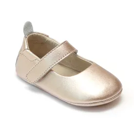 L'Amour Infant Girls Metallic Leather Crib Mary Janes