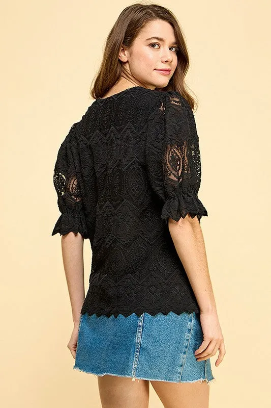 LIM105 - BLACK LACE BLOUSE