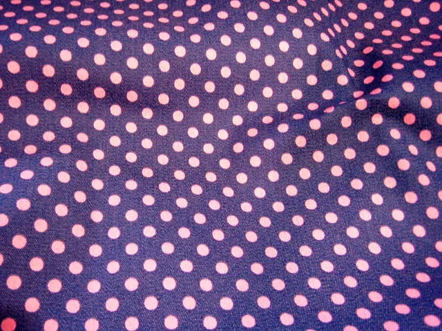 Pink Polka Dot - Printed Stretch Denim