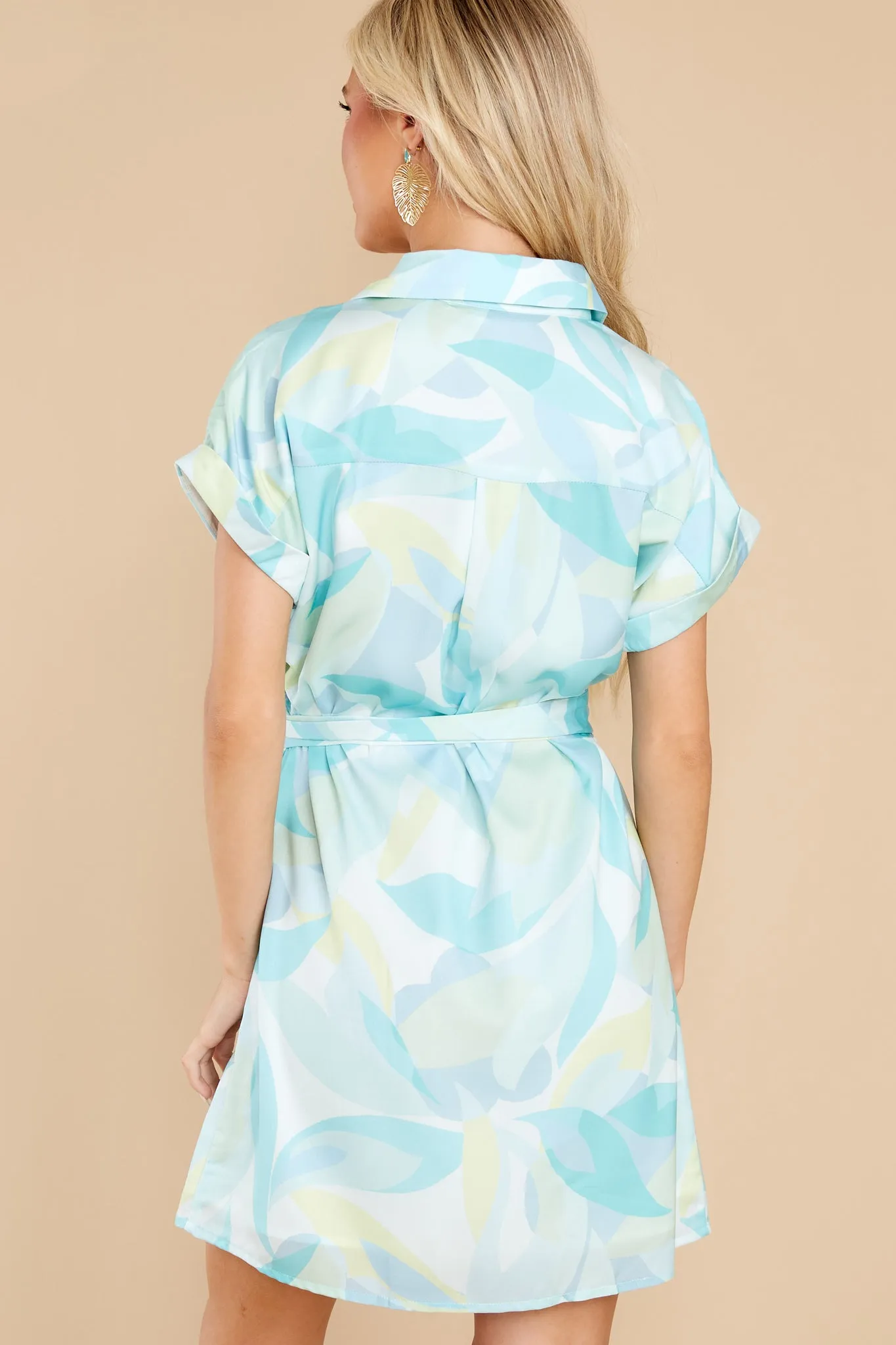 Priya Blue Multi Printed Satin Shirt Dress