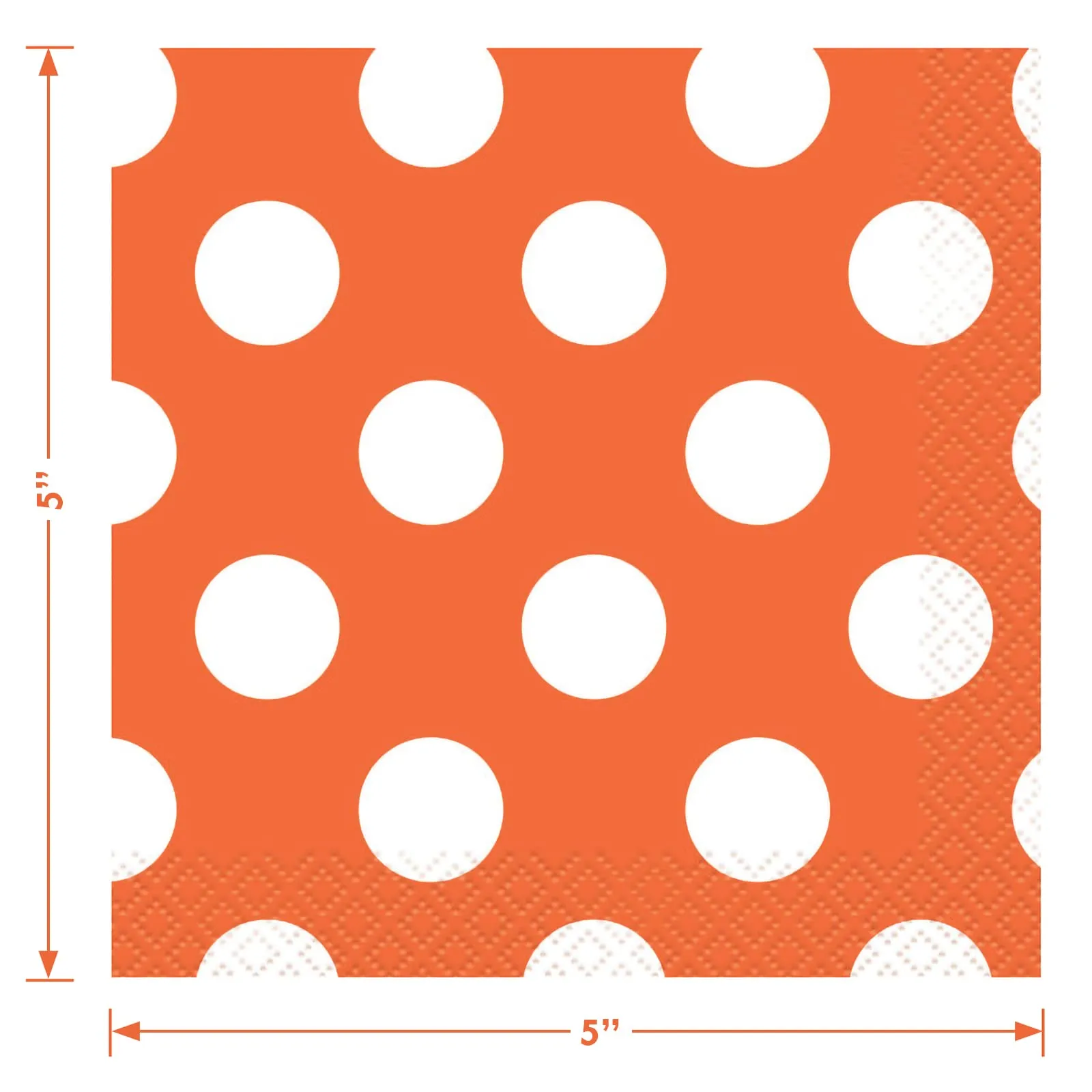 Pumpkin Orange Polka Dot Round Paper Dinner Plates and Beverage Napkins (Serves 16)