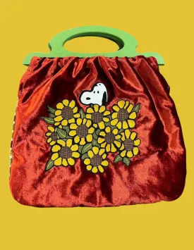 "Daisy a Day 2" Snoopy One of a kind chainstitched purse