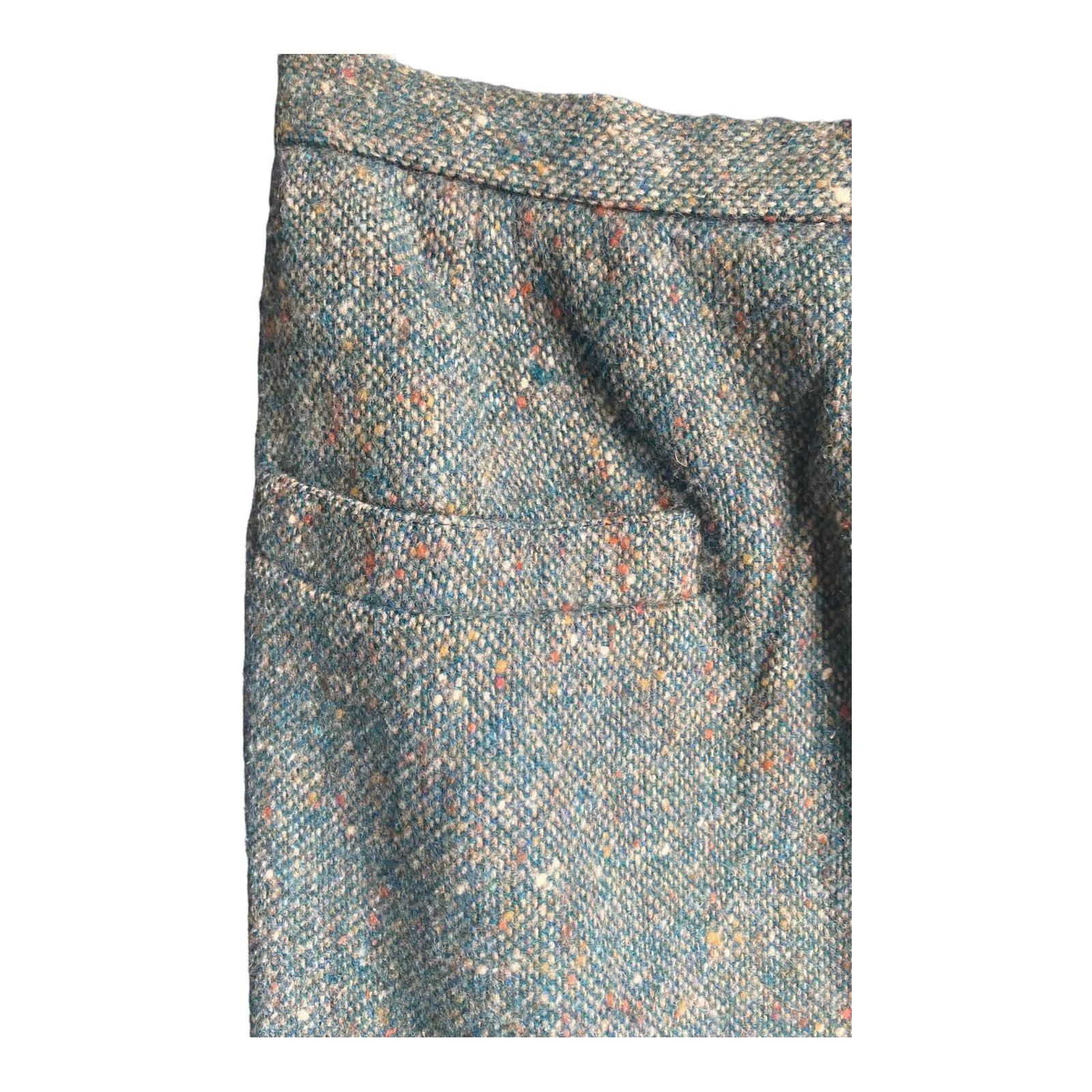 Regine Loubens Vintage Wool Green Tweed Skirt Suit UK Size 10