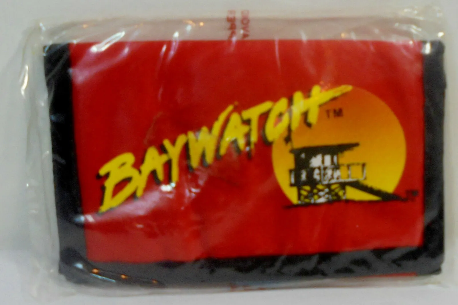 Retro Baywatch Wallet Vintage Red Billfold 5" Authentic 1996 New Old Stock w/ Tags