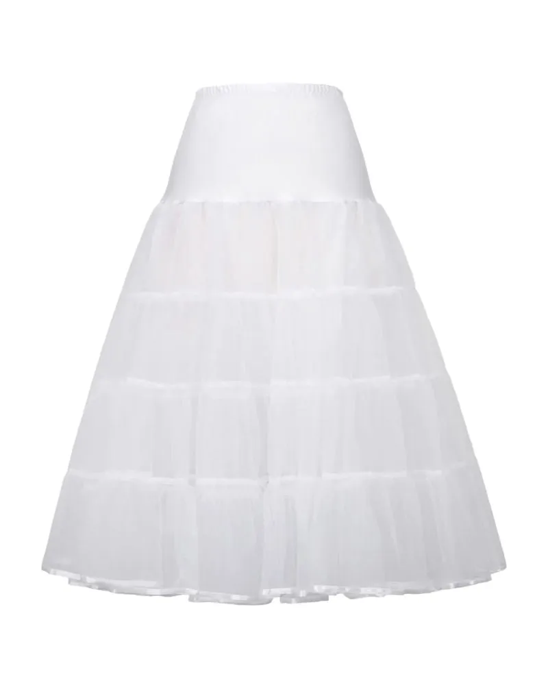 Retro Vintage 2-Layers Voile Dress Crinoline Underskirt Petticoat