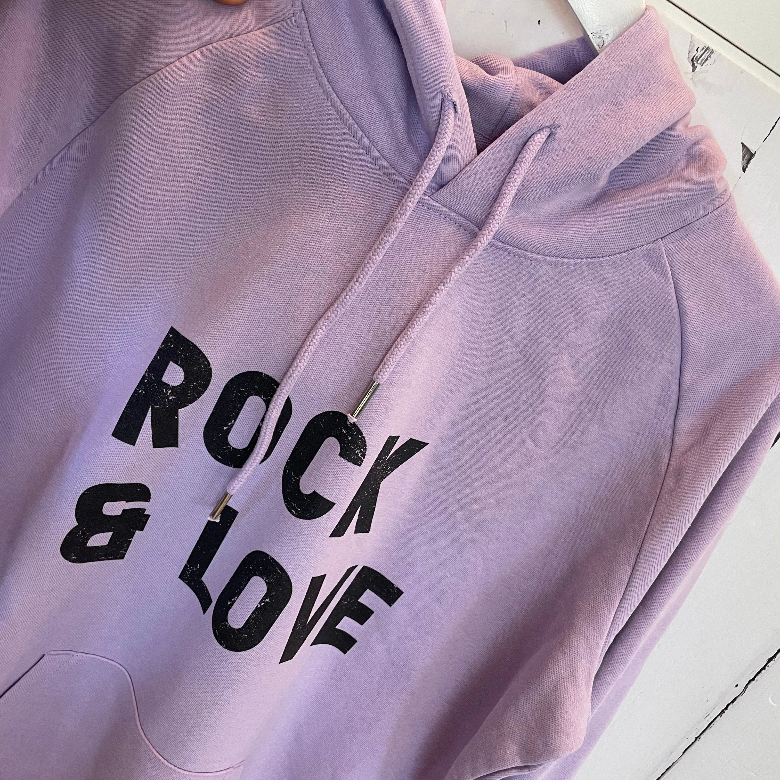 SAMPLE Lilac  hoody with rock & love