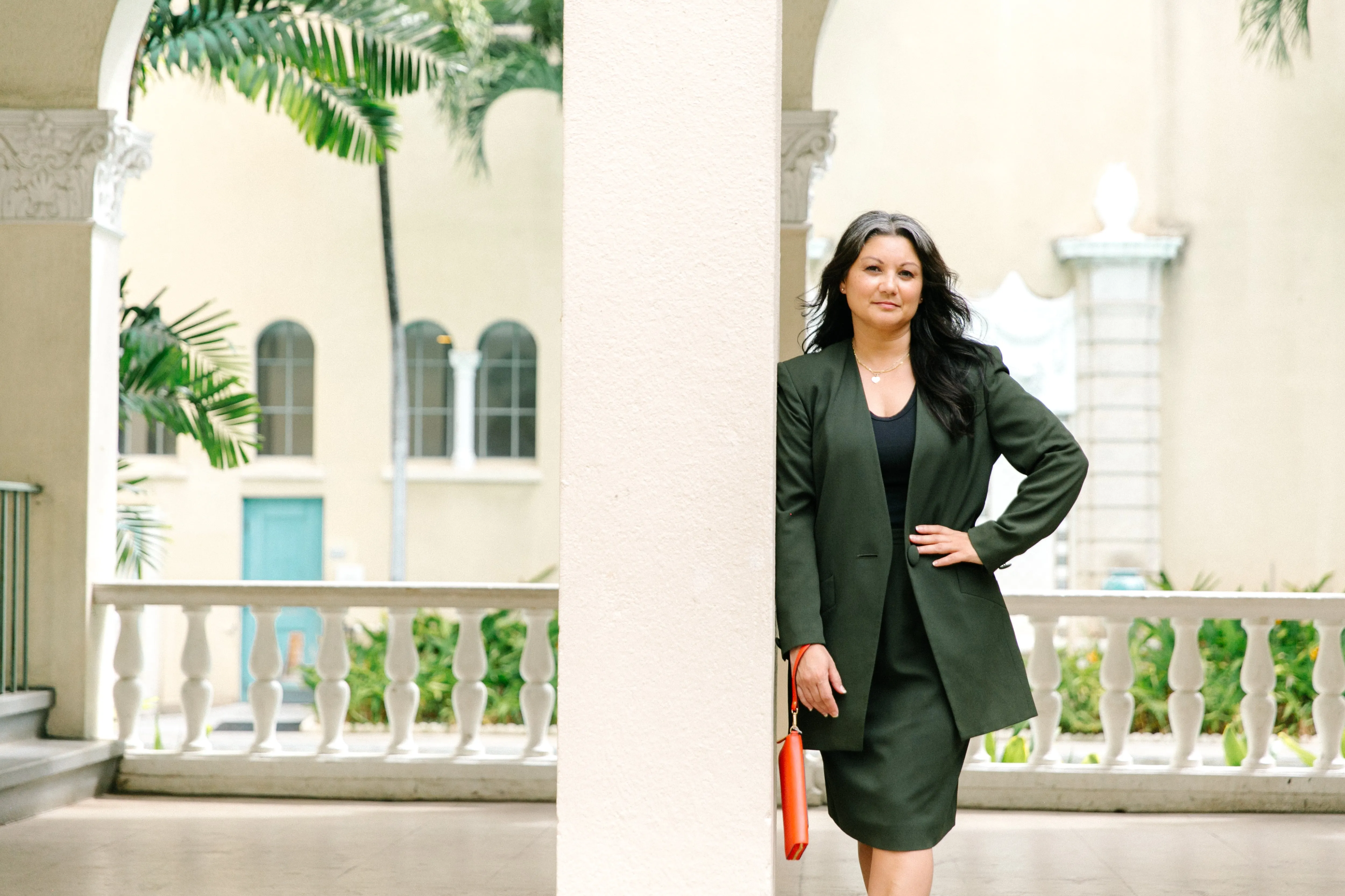 Saville Hunter Green Skirt Suit