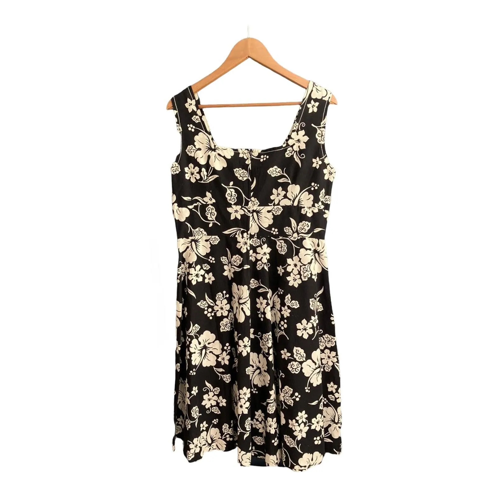 Sidgreene Cotton Black And White Floral Sleeveless Dress UK Size 12