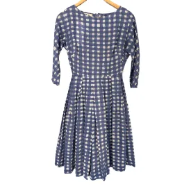 Styled By Tudor Vintage Cotton Dress Blue Gingham Check UK Size 10