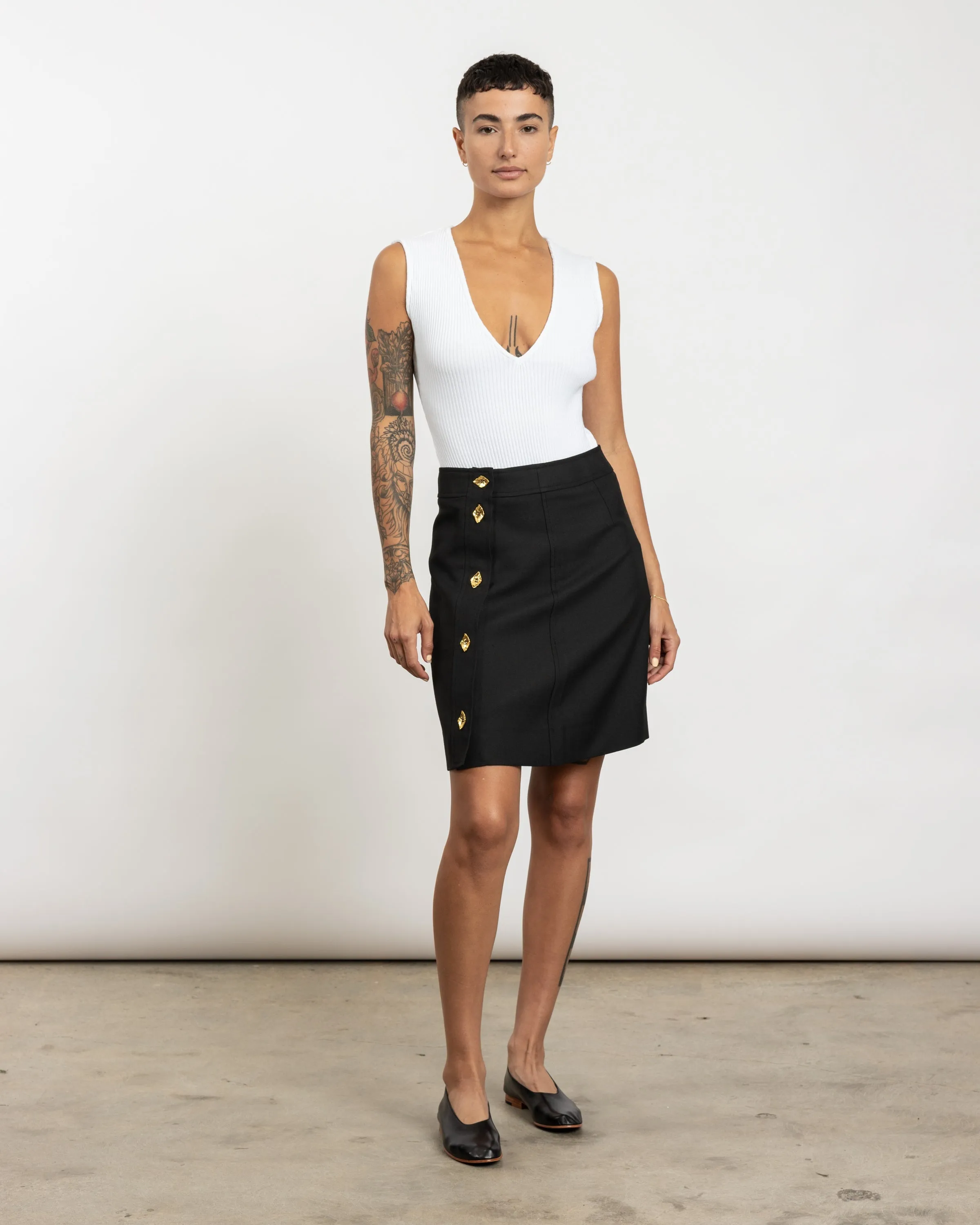 Summer Suiting Mini Skirt in Black