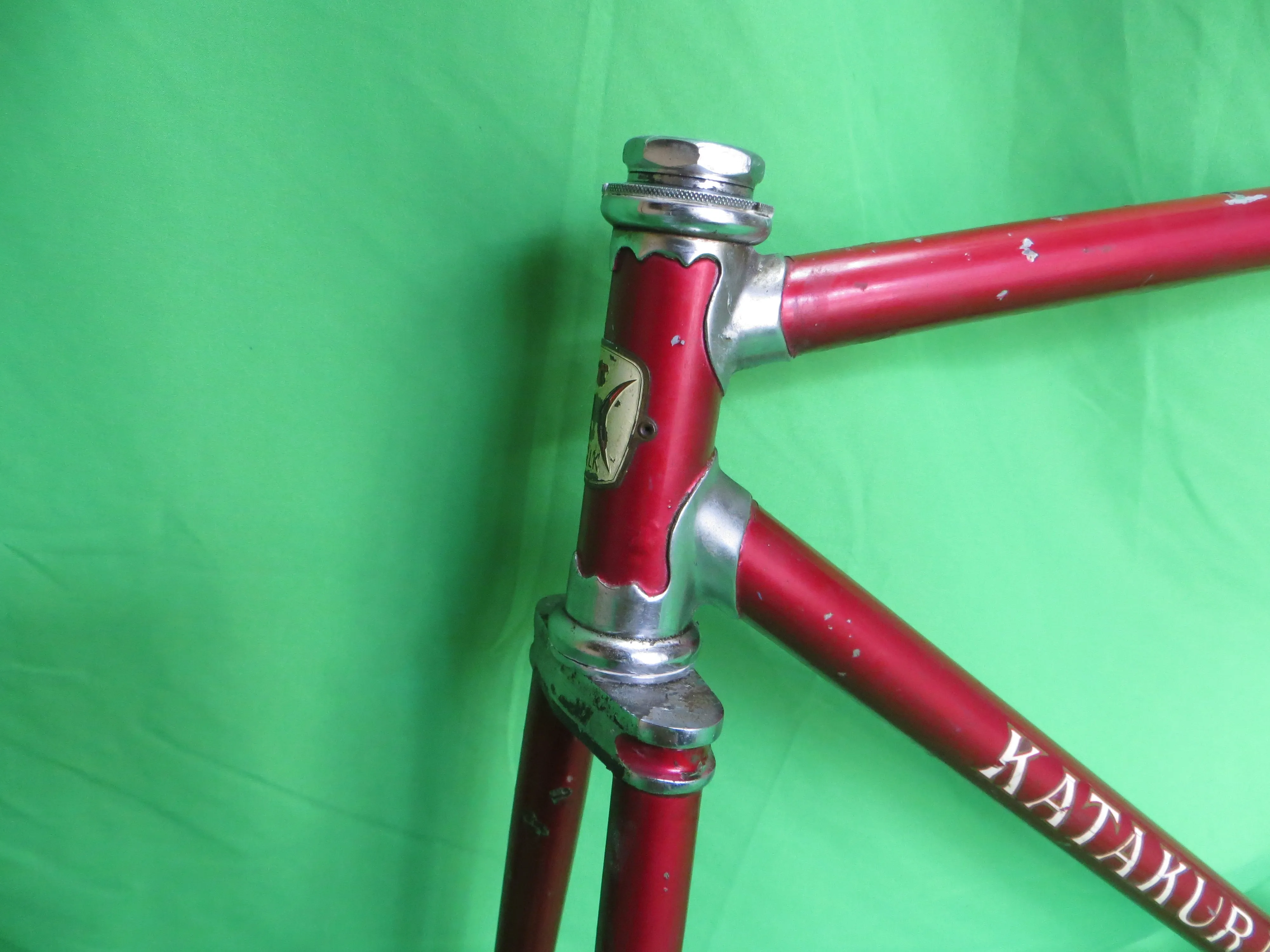 Super Rare! Vintage 1973 Katakura Silk // Candy Red/ Chrome Plated  // 51cm