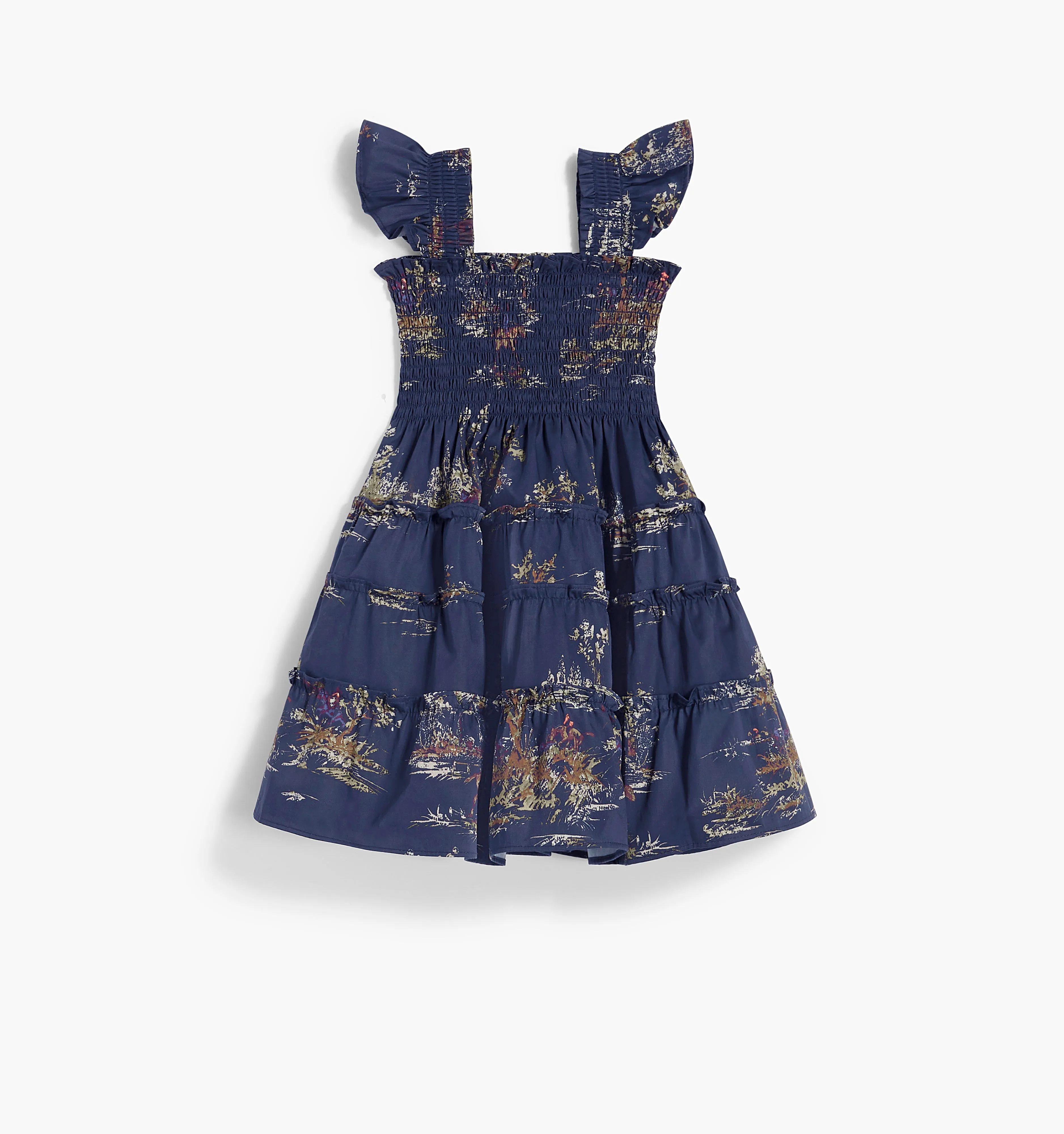 The Tiny Ellie Nap Dress - Navy Equestrian Toile