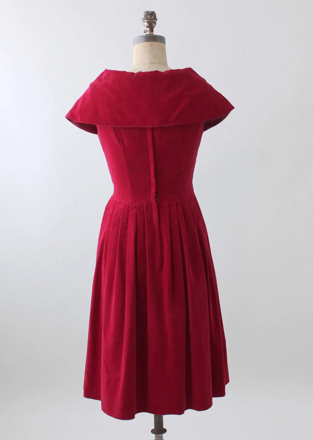 Vintage 1950s Red Velvet Holiday Party Dress